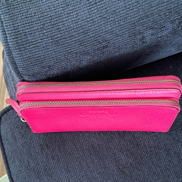 Coach Fuchsia Leather Wristlet - Picture 3 of 9